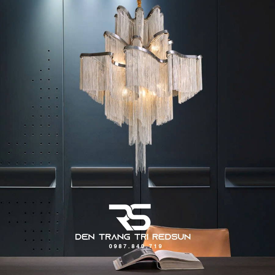 Đèn Chùm Pha Lê Tua Rua Trang Trí Phòng Khách, Phòng Ăn, Sảnh Khách Sạn, Nhà Hàng Phong Cách Italia Hiện Đại DCP-009