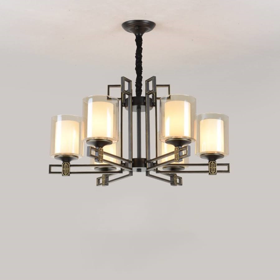 Đèn Chùm Phòng Khách Hiện Đại Phong Cách Indochine Choá Thuỷ Tinh IDC-002