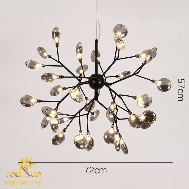 Chùm Hera dáng cầu 36 lá (đen - khói) DC-L009