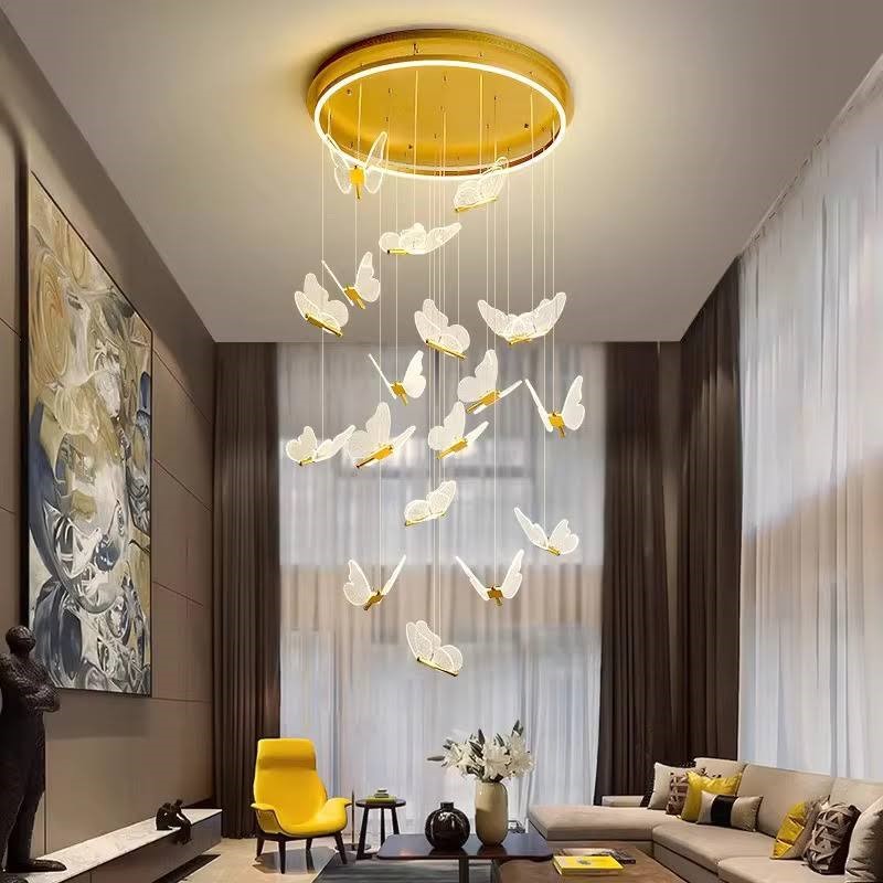 Đèn Thả Trần Hiện Đại Lắp Thông Tầng Cầu Thang, Phòng Khách, Bàn Ăn HTK039