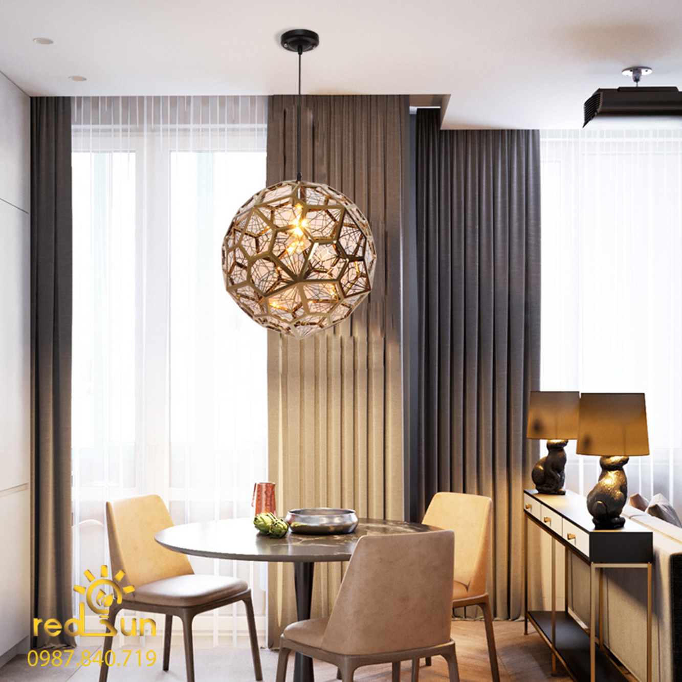 Chao đèn thả khung hợp kim CDT-L001