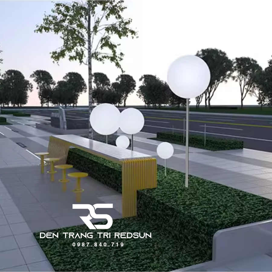 Đèn Sân Vườn Cảnh Quan Ngoài Trời Hình Cầu Trang Trí Resort, Nhà Hàng, Công Viên DSV-002
