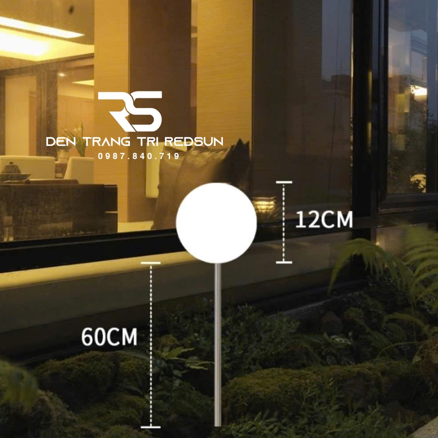 Đèn Sân Vườn Cảnh Quan Ngoài Trời Hình Cầu Trang Trí Resort, Nhà Hàng, Công Viên DSV-002