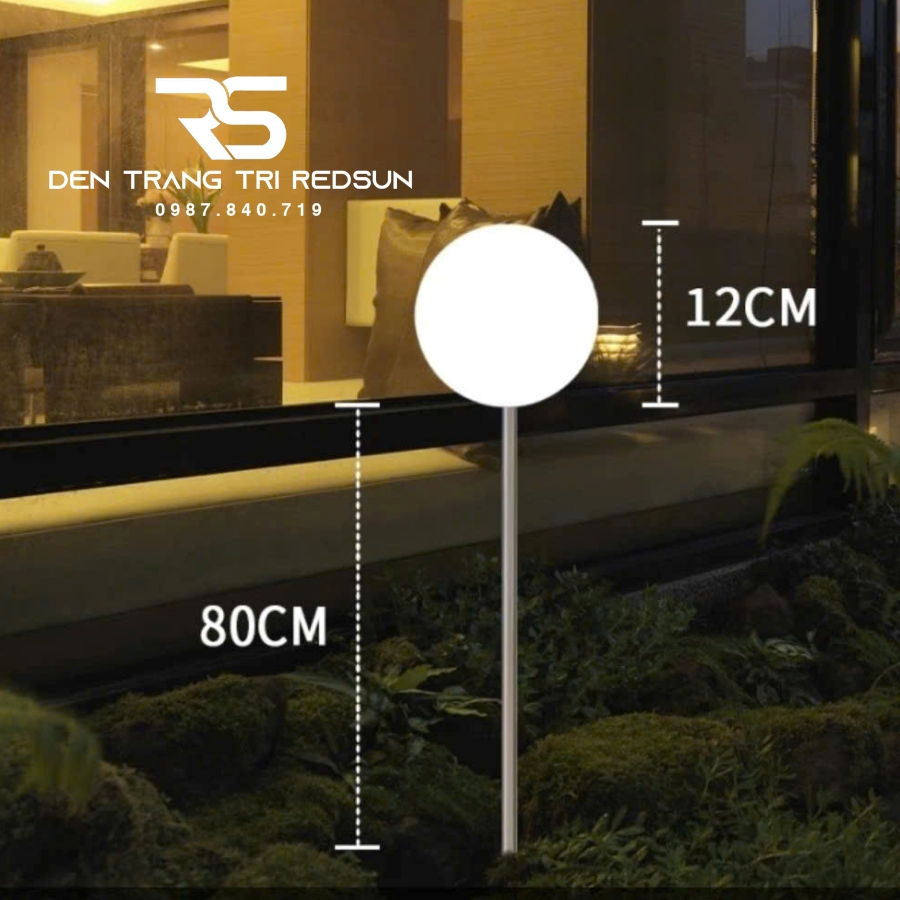 Đèn Sân Vườn Cảnh Quan Ngoài Trời Hình Cầu Trang Trí Resort, Nhà Hàng, Công Viên DSV-002