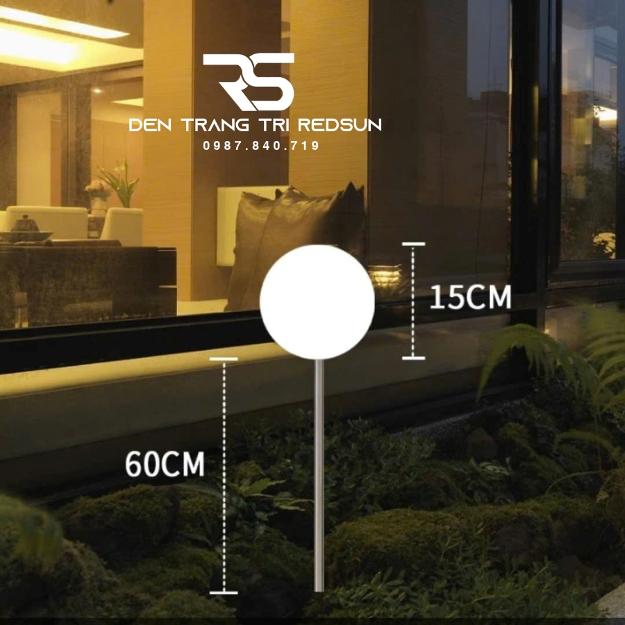 Đèn Sân Vườn Cảnh Quan Ngoài Trời Hình Cầu Trang Trí Resort, Nhà Hàng, Công Viên DSV-002