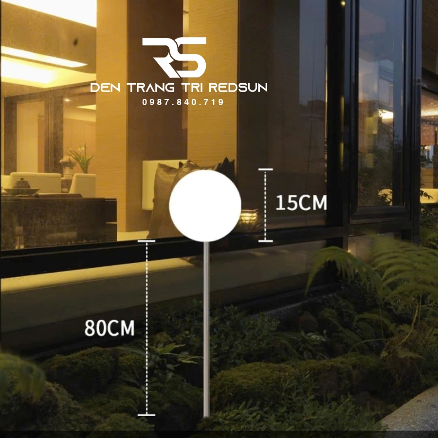 Đèn Sân Vườn Cảnh Quan Ngoài Trời Hình Cầu Trang Trí Resort, Nhà Hàng, Công Viên DSV-002