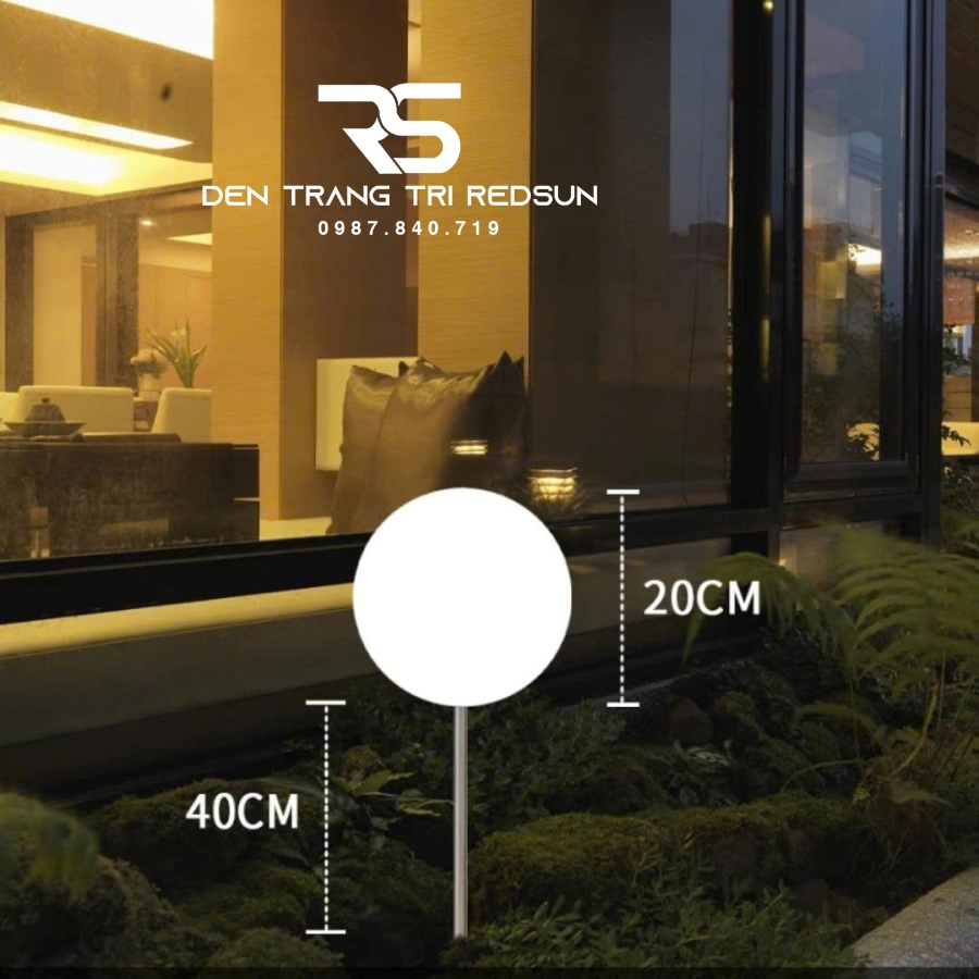 Đèn Sân Vườn Cảnh Quan Ngoài Trời Hình Cầu Trang Trí Resort, Nhà Hàng, Công Viên DSV-002