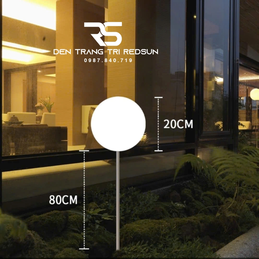 Đèn Sân Vườn Cảnh Quan Ngoài Trời Hình Cầu Trang Trí Resort, Nhà Hàng, Công Viên DSV-002