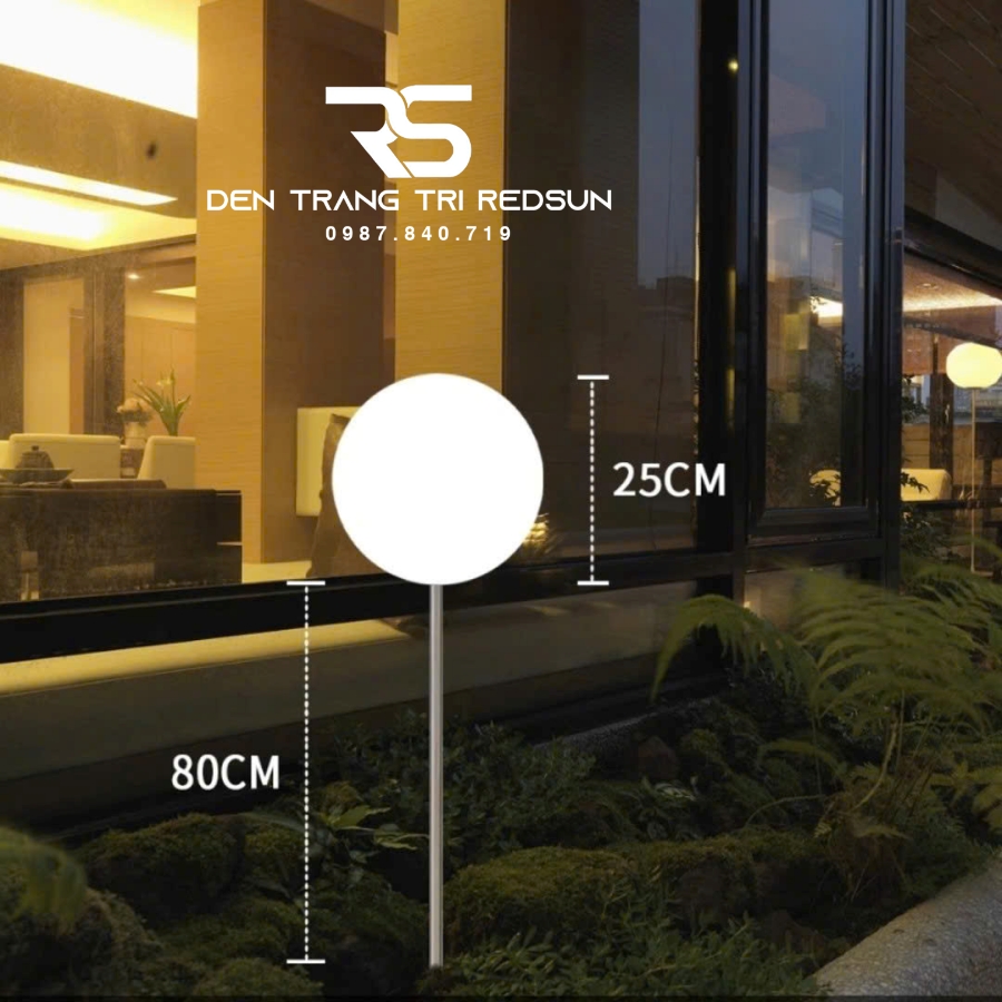 Đèn Sân Vườn Cảnh Quan Ngoài Trời Hình Cầu Trang Trí Resort, Nhà Hàng, Công Viên DSV-002