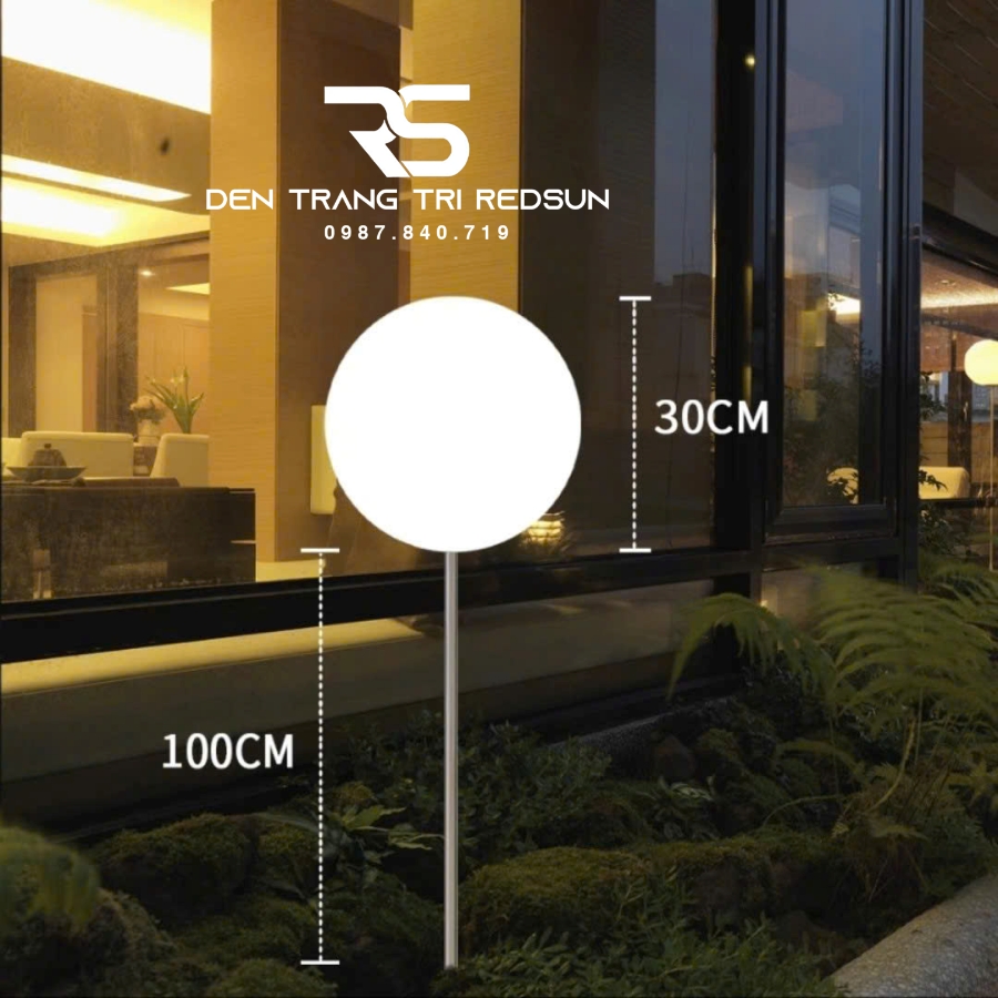 Đèn Sân Vườn Cảnh Quan Ngoài Trời Hình Cầu Trang Trí Resort, Nhà Hàng, Công Viên DSV-002