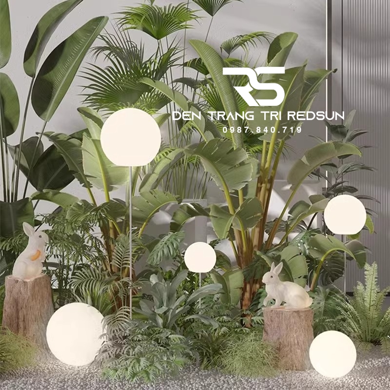 Đèn Sân Vườn Cảnh Quan Ngoài Trời Hình Cầu Trang Trí Resort, Nhà Hàng, Công Viên DSV-002