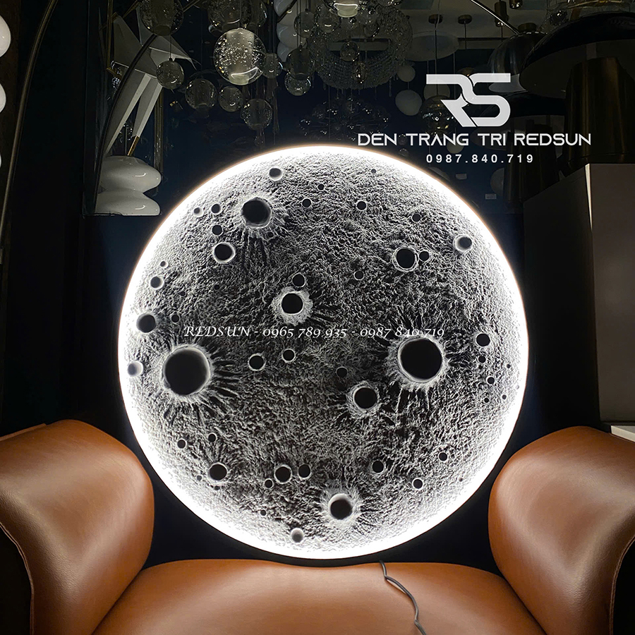 Đèn Tường Trang Trí Phòng Khách, Phòng Ngủ, Cầu Thang Phong Cách Bắc Âu Mặt Trăng 3D DT-131