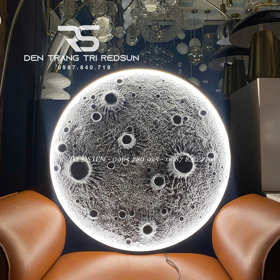 Đèn Tường Trang Trí Phòng Khách, Phòng Ngủ, Cầu Thang Phong Cách Bắc Âu Mặt Trăng 3D DT-131