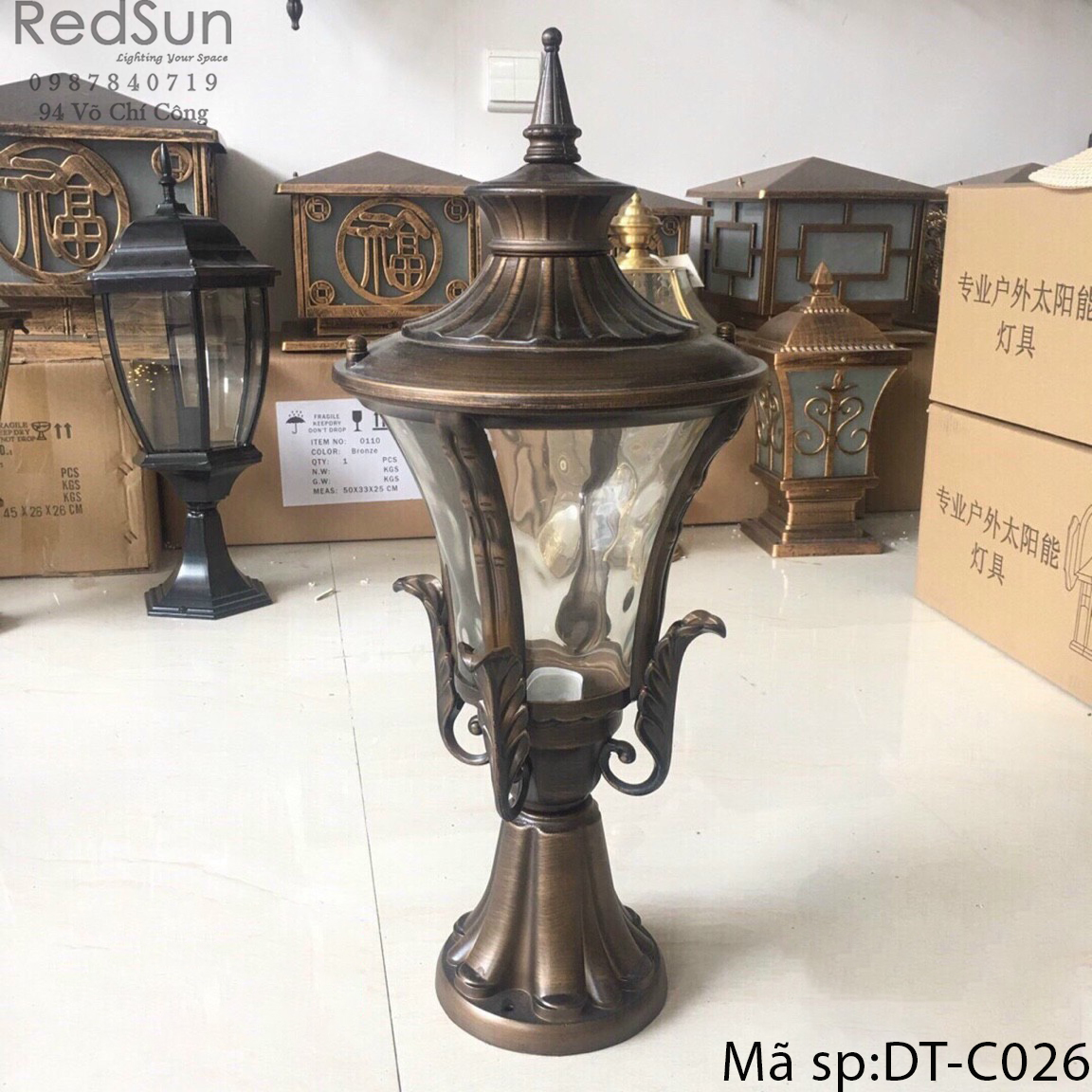 Đèn Trụ Cổng Chất Liệu Đồng DT-C026