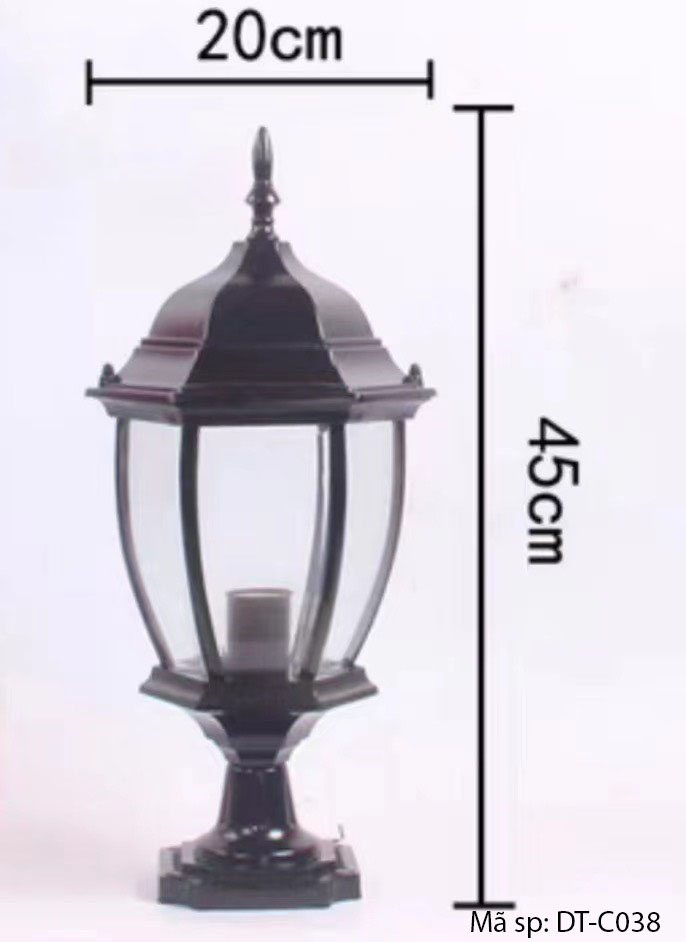 Đèn Trụ Cổng Chất Liệu Hợp Kim Lắp Ngoài Trời DT-C038