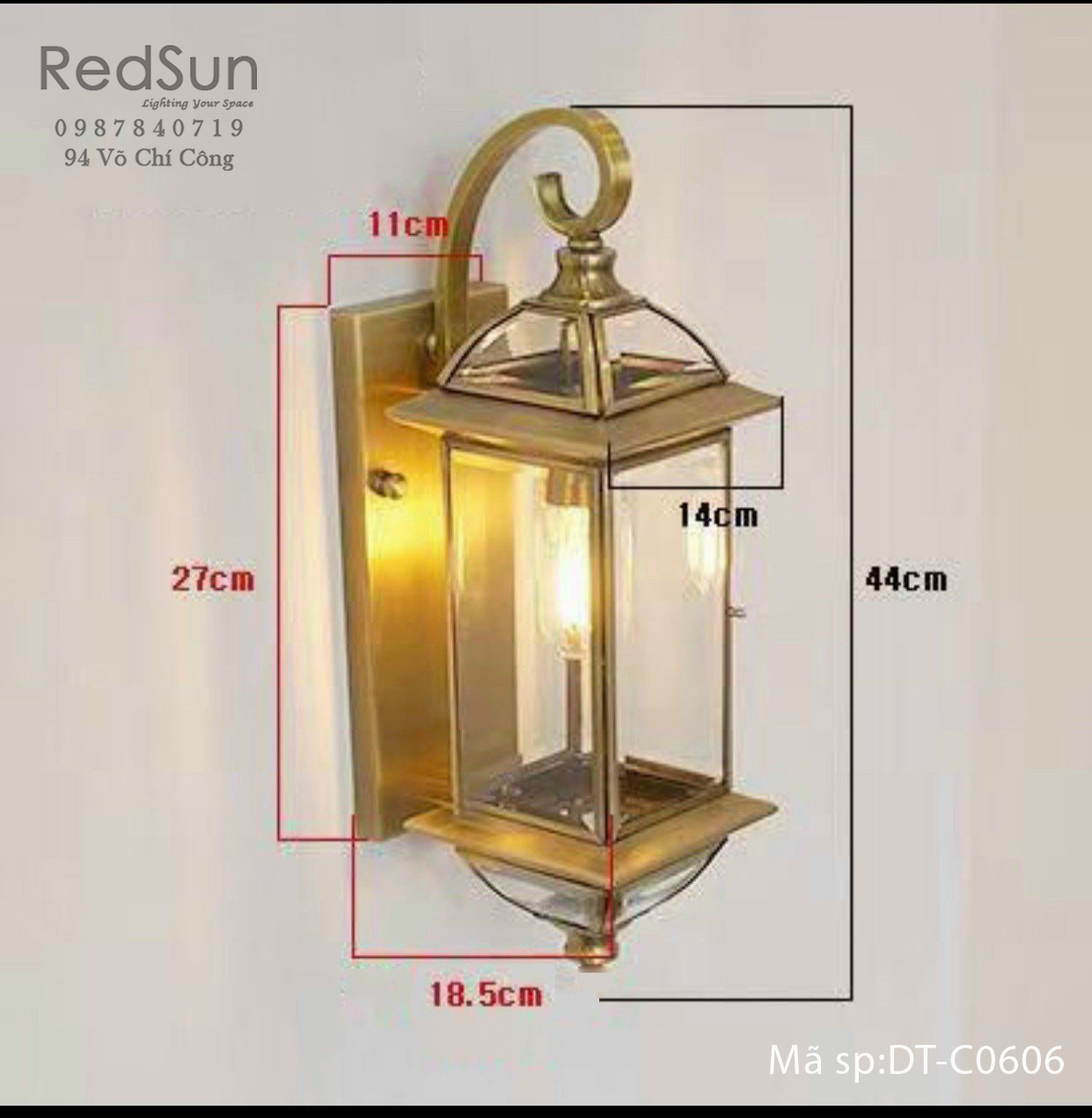 Đèn Tường Chùa Đồng Lắp Ngoài Trời DT-C0606