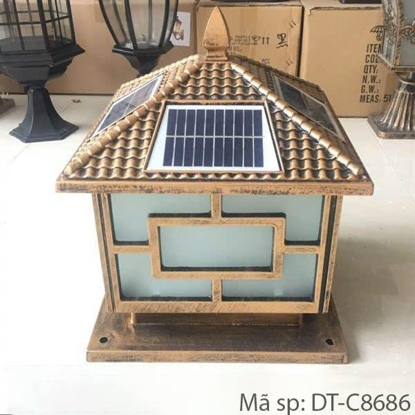 Đèn Trụ Cổng Chất Liệu Năng Lượng Mặt Trời Lắp Ngoài Trời DT-C8686