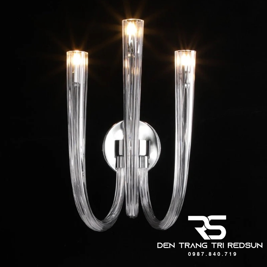 Đèn Tường Trang Trí Phòng Khách, Phòng Ngủ, Cầu Thang Ống Thủy Tinh Phong Cách Bắc Âu DTP-015