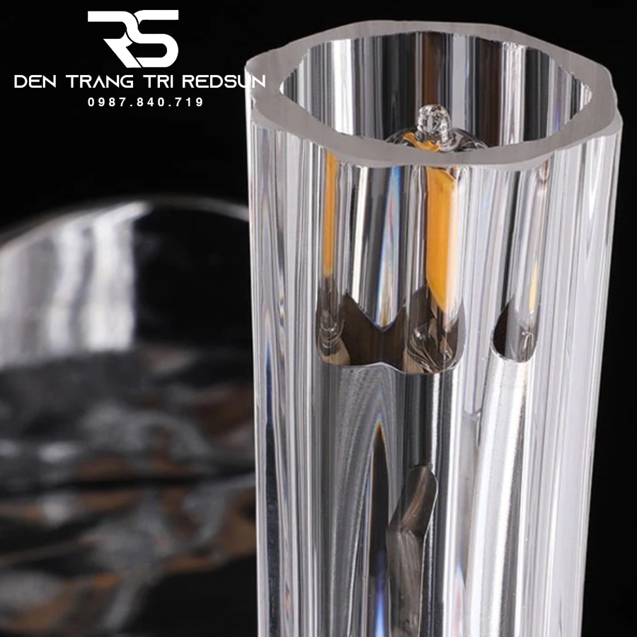 Đèn Tường Trang Trí Phòng Khách, Phòng Ngủ, Cầu Thang Ống Thủy Tinh Phong Cách Bắc Âu DTP-015