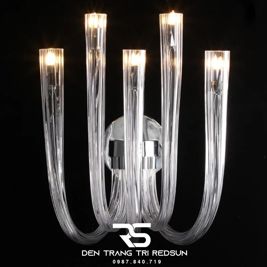 Đèn Tường Trang Trí Phòng Khách, Phòng Ngủ, Cầu Thang Ống Thủy Tinh Phong Cách Bắc Âu DTP-015