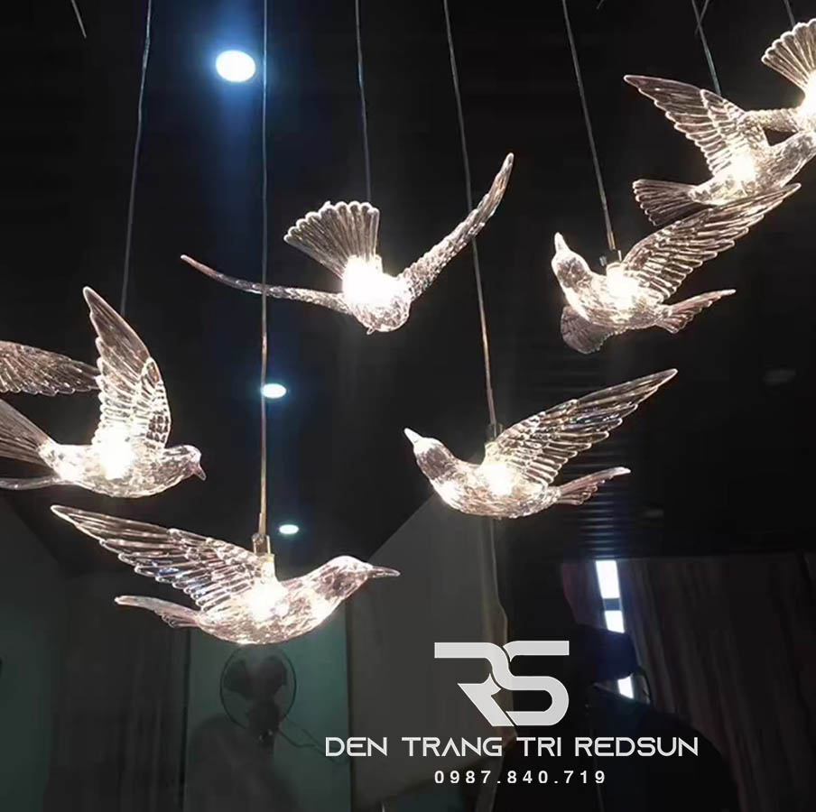 Đèn Thả Trần Chim Bồ Câu Hiện Đại Lắp Thông Tầng Cầu Thang, Phòng Khách, Bàn Ăn HTK034
