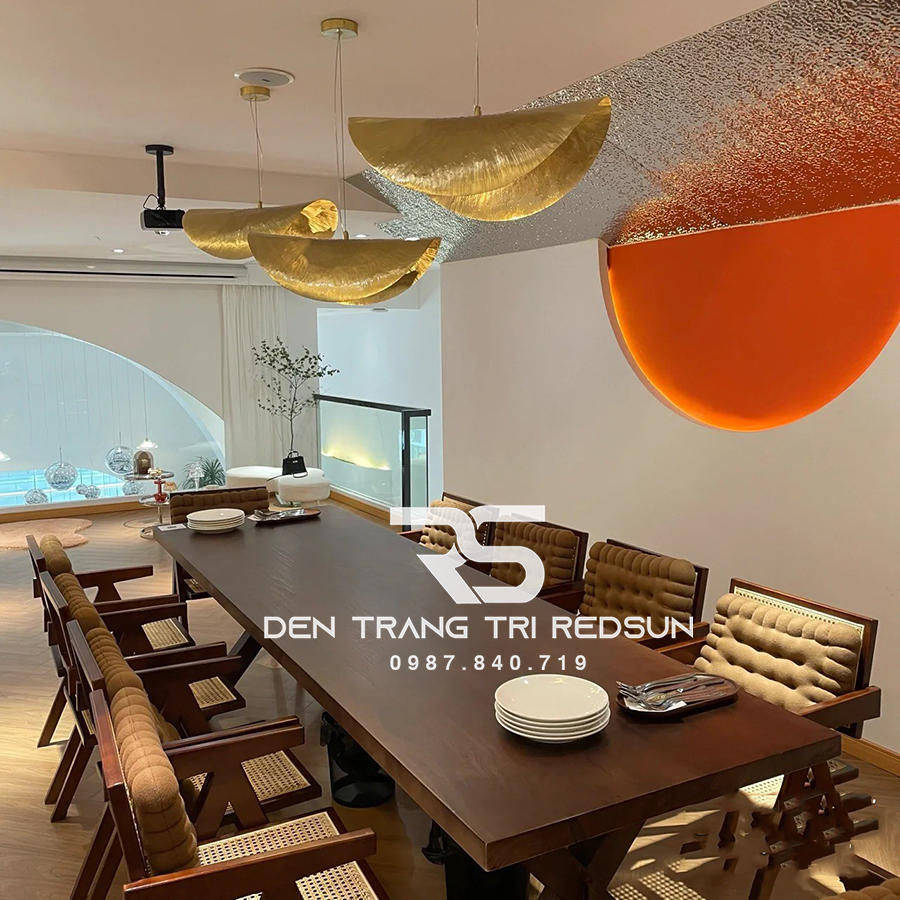 Đèn Thả Trần Hiện Đại Bắc Âu Lá Sen Đồng CDT-T037