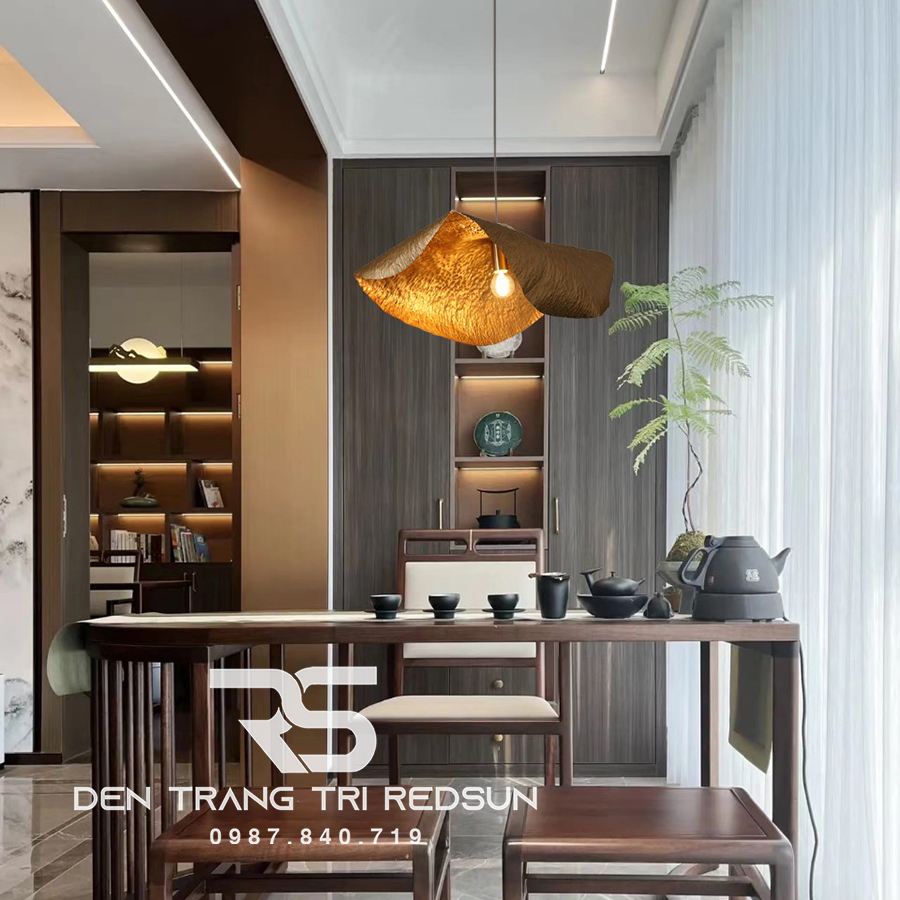 Đèn Thả Trần Hiện Đại Bắc Âu Lá Sen Đồng CDT-T037