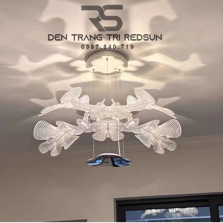 Đèn Thả Trần Hiện Đại Cánh Hoa Bay Thả Đơn Chất Liệu Mica Phong Cách Bắc Âu CDT-T043