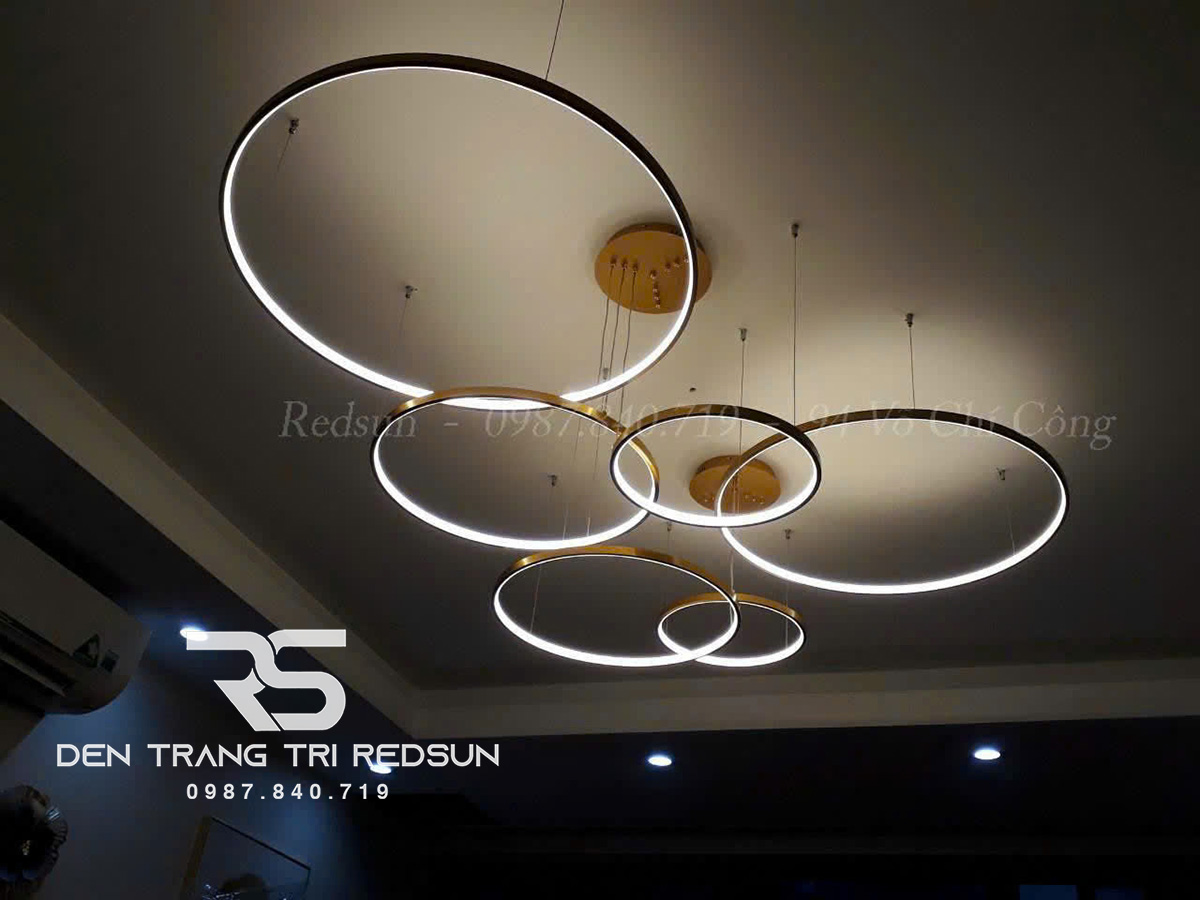 Đèn thả nhiều vòng hiện đại G2 - 3 vòng sát trần