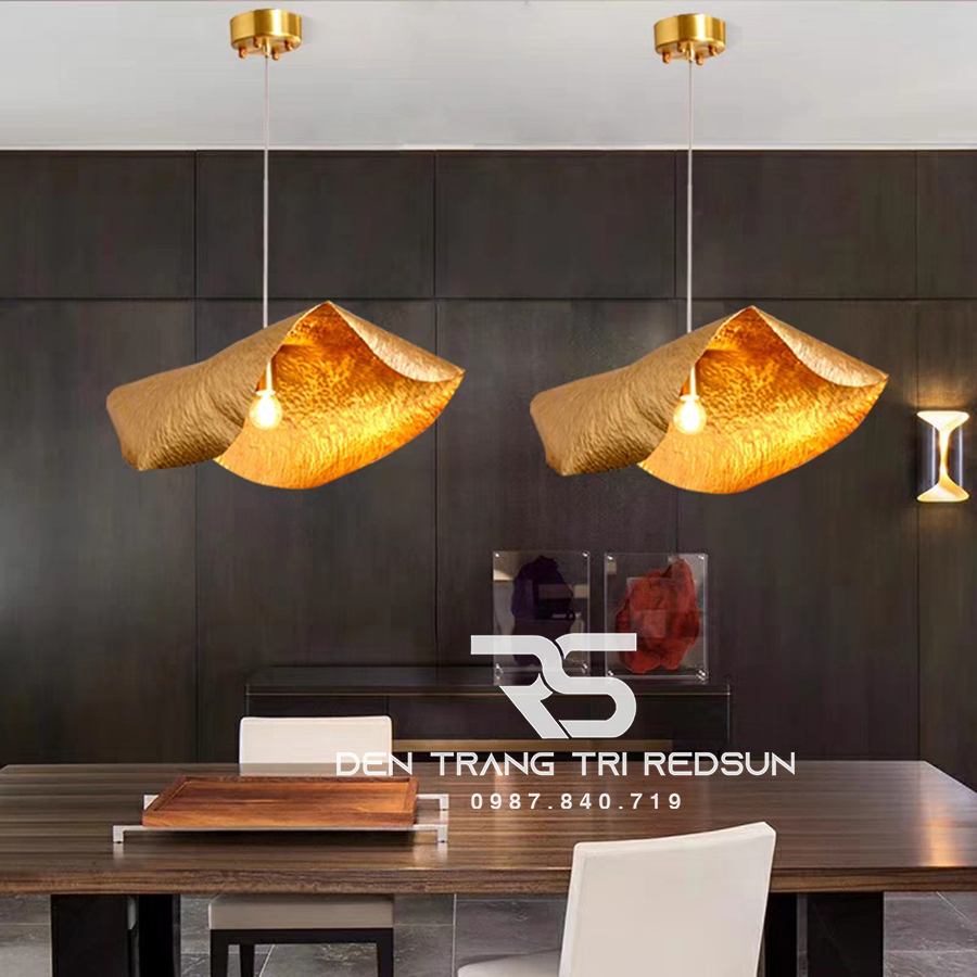 Đèn Thả Trần Hiện Đại Bắc Âu Lá Sen Đồng CDT-T037