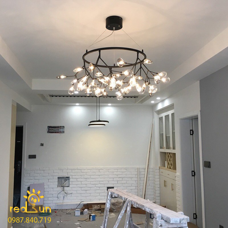 Chùm Hera dáng tròn 45 lá thủy tinh DC-L003