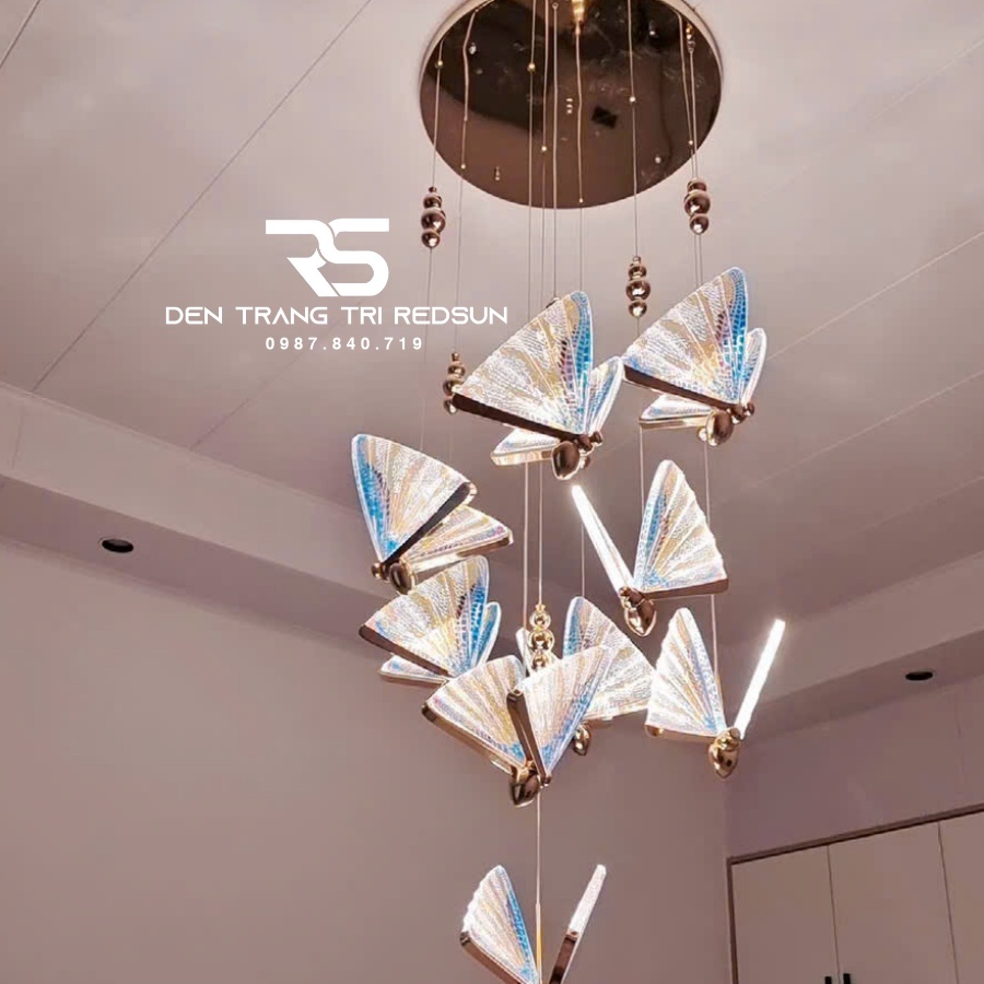 Đèn Thả Trần Hiện Đại Lắp Phòng Khách, Phòng Ngủ, Thông Tầng Cầu Thang Phiên Bản Cầu Vồng Sắc Màu HTK038