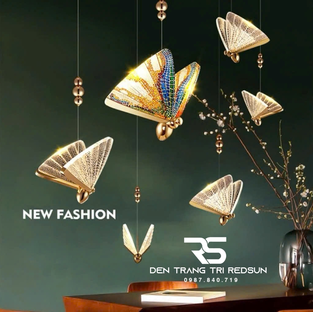 Đèn Thả Trần Hiện Đại Lắp Phòng Khách, Phòng Ngủ, Thông Tầng Cầu Thang Phiên Bản Cầu Vồng Sắc Màu HTK038