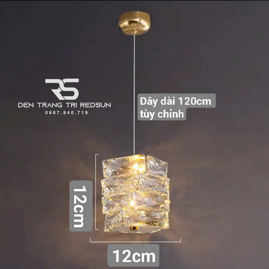 Đèn Thả Trần Lắp Phòng Khách, Phòng Ngủ, Bàn Ăn, Thông Tầng Cầu Thang Hiện Đại Chất Liệu Pha Lê HTK049