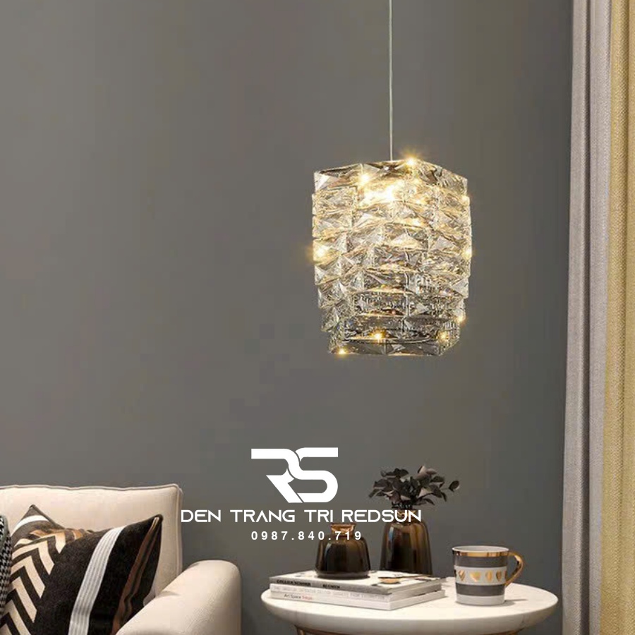 Đèn Thả Trần Lắp Phòng Khách, Phòng Ngủ, Bàn Ăn, Thông Tầng Cầu Thang Hiện Đại Chất Liệu Pha Lê HTK049