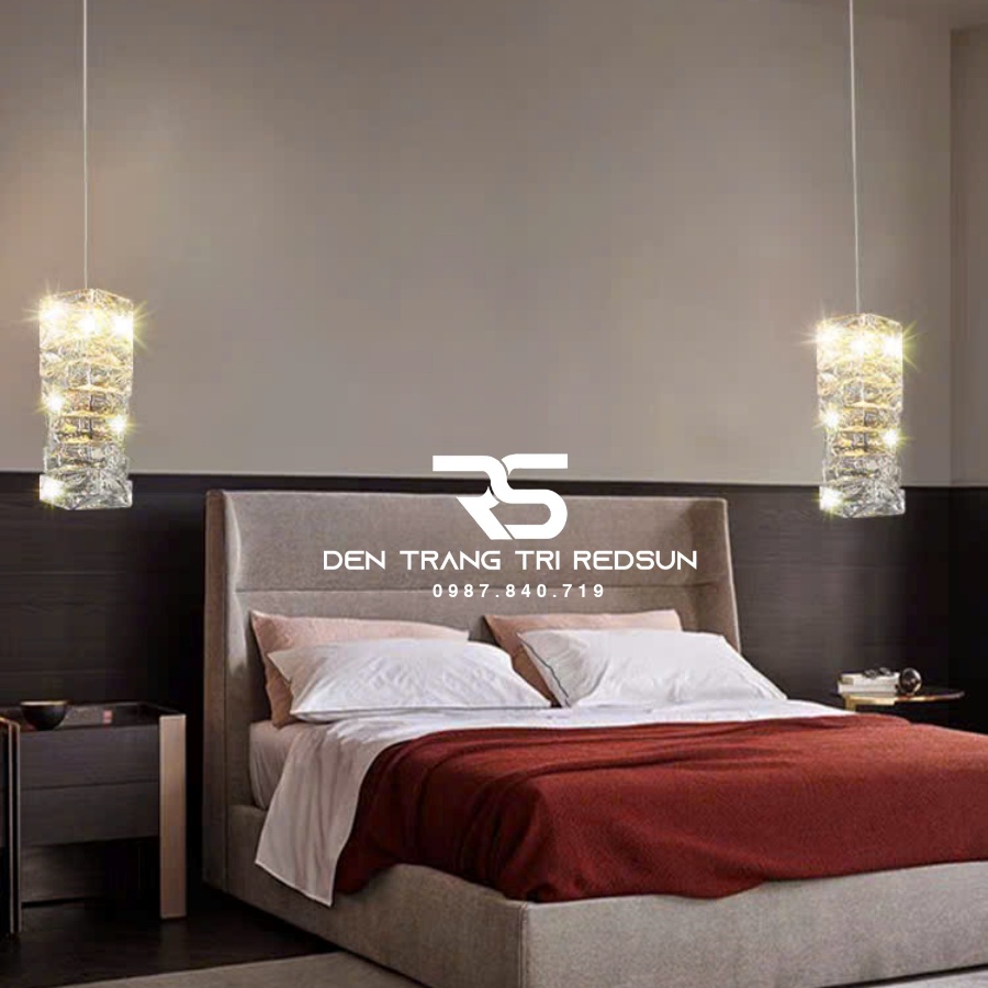 Đèn Thả Trần Lắp Phòng Khách, Phòng Ngủ, Bàn Ăn, Thông Tầng Cầu Thang Hiện Đại Chất Liệu Pha Lê HTK049