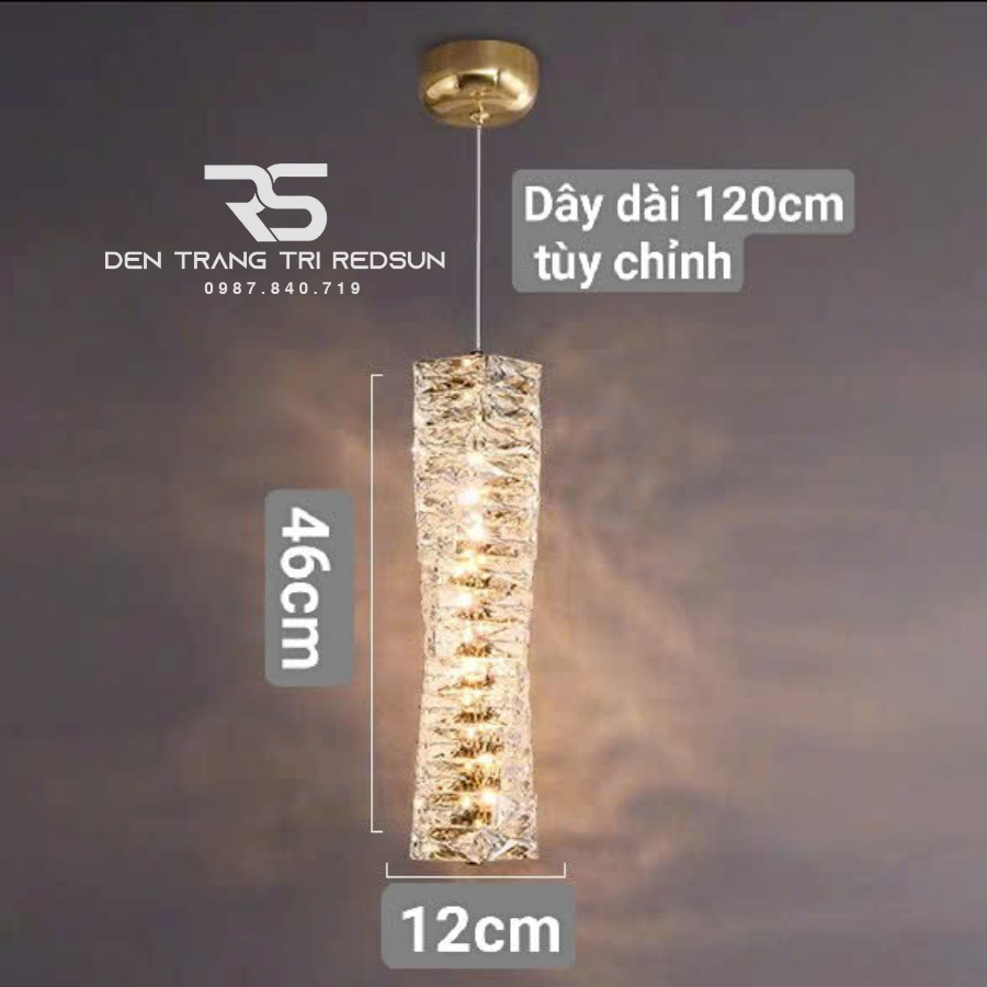 Đèn Thả Trần Lắp Phòng Khách, Phòng Ngủ, Bàn Ăn, Thông Tầng Cầu Thang Hiện Đại Chất Liệu Pha Lê HTK049