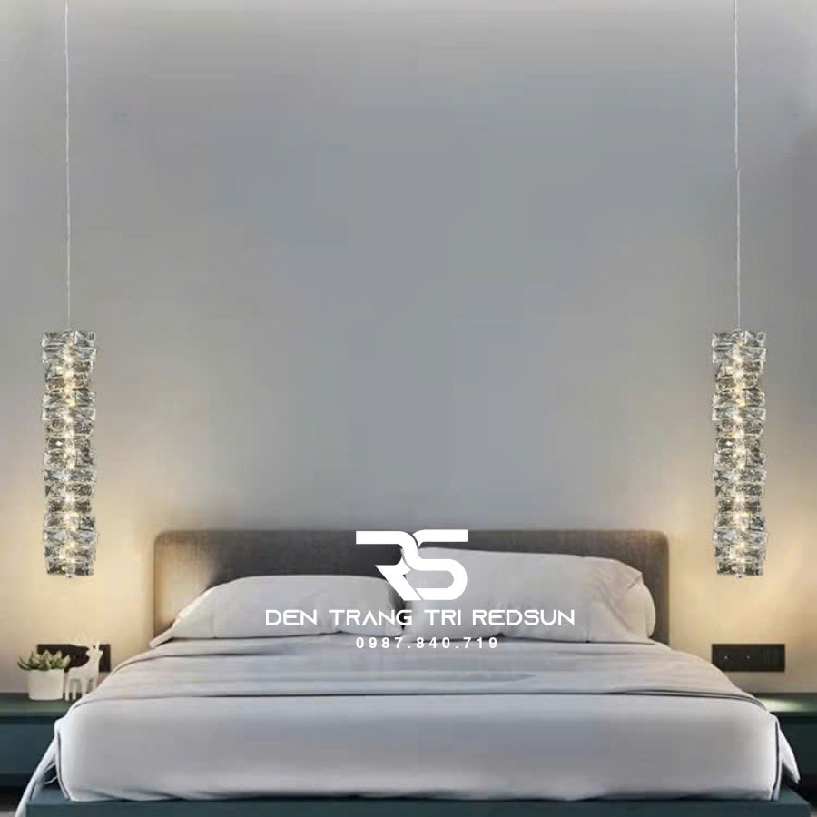 Đèn Thả Trần Lắp Phòng Khách, Phòng Ngủ, Bàn Ăn, Thông Tầng Cầu Thang Hiện Đại Chất Liệu Pha Lê HTK049
