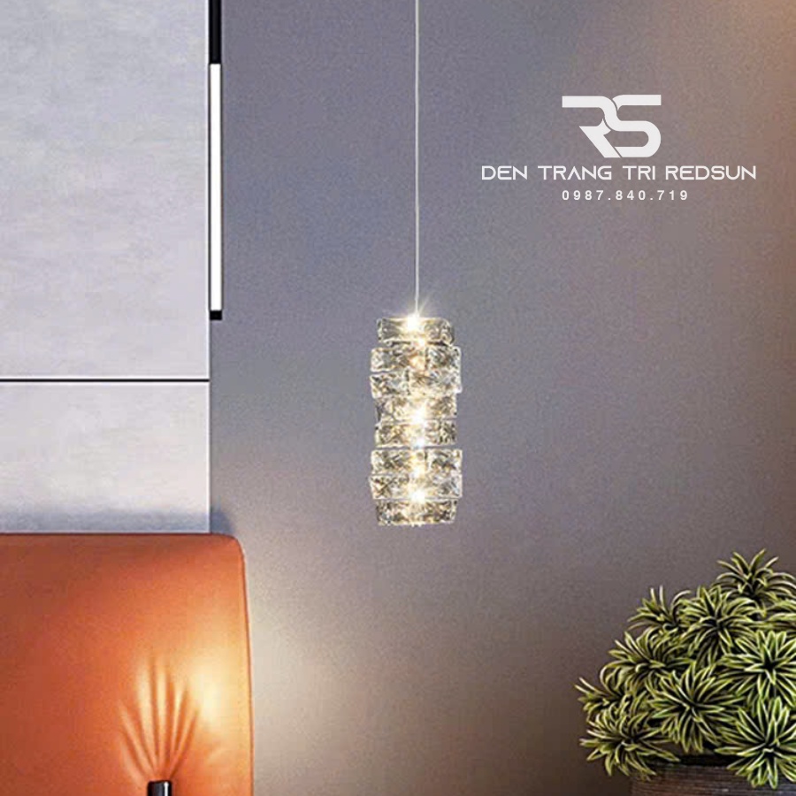 Đèn Thả Trần Lắp Phòng Khách, Phòng Ngủ, Bàn Ăn, Thông Tầng Cầu Thang Hiện Đại Chất Liệu Pha Lê HTK049
