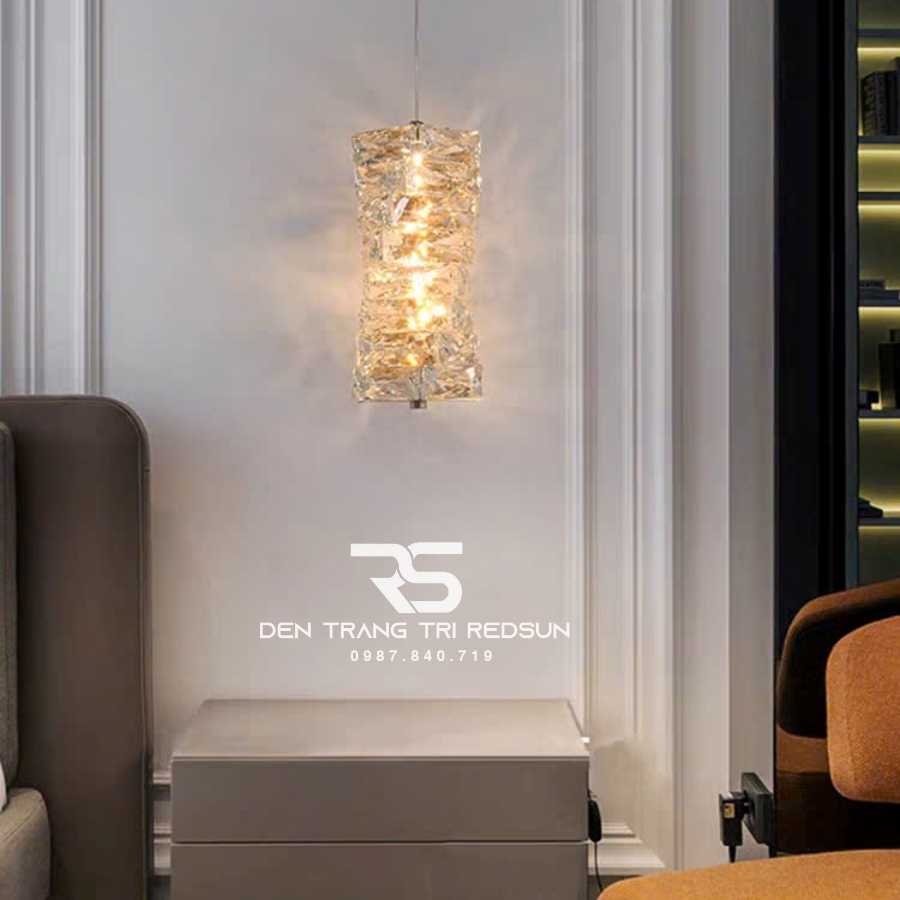 Đèn Thả Trần Lắp Phòng Khách, Phòng Ngủ, Bàn Ăn, Thông Tầng Cầu Thang Hiện Đại Chất Liệu Pha Lê HTK049