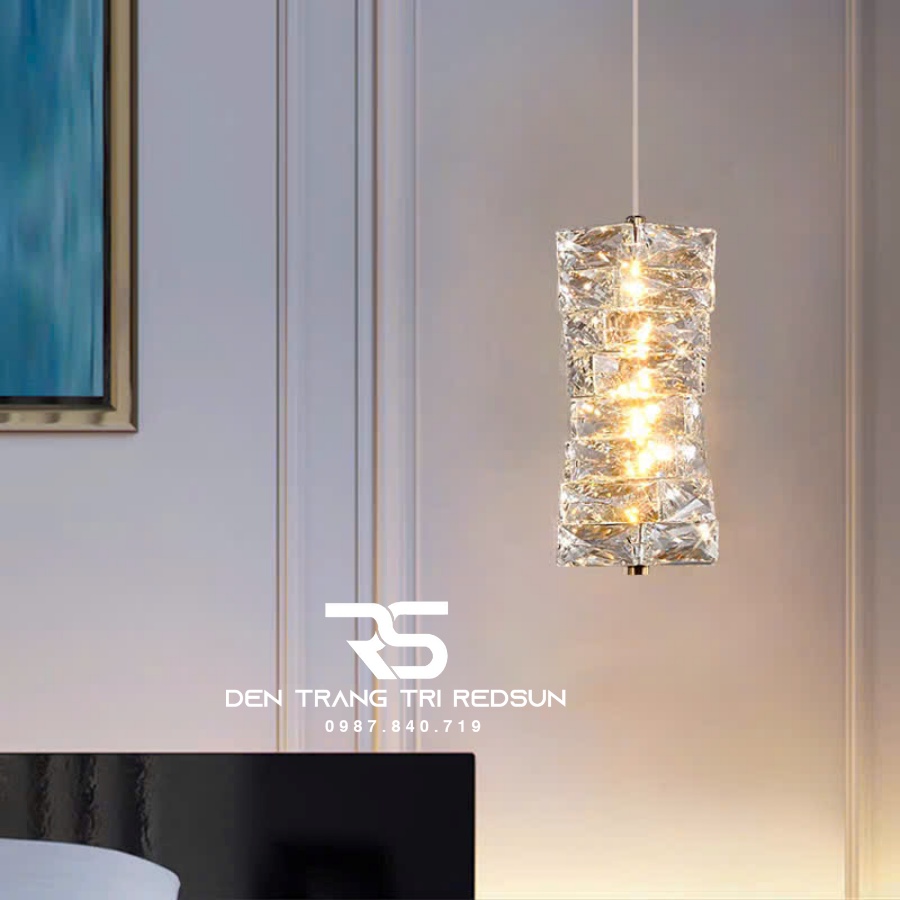 Đèn Thả Trần Lắp Phòng Khách, Phòng Ngủ, Bàn Ăn, Thông Tầng Cầu Thang Hiện Đại Chất Liệu Pha Lê HTK049