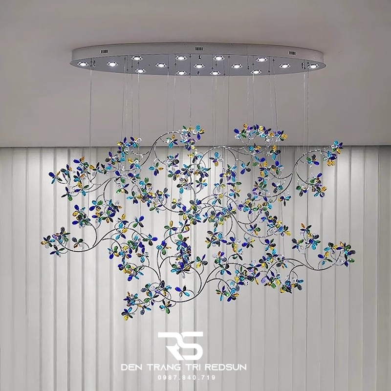 Đèn Thả Thông Tầng Hiện Đại Dải Hoa Pha Lê HTK067 