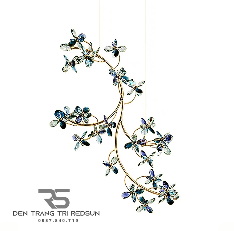 Đèn Thả Thông Tầng Hiện Đại Dải Hoa Pha Lê HTK067 