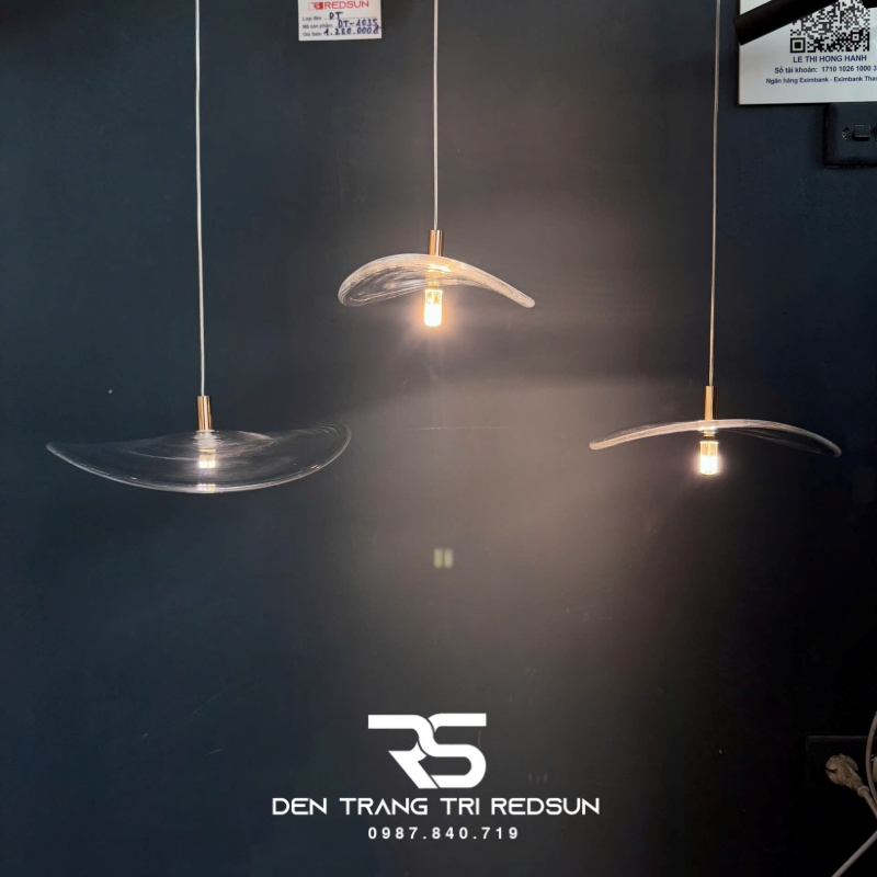 Đèn Thả Trần Hiện Đại Lắp Thông Tầng Cầu Thang, Phòng Khách, Khách Sạn, Quán Cà Phê Chất Liệu Thủy Tinh HTK081