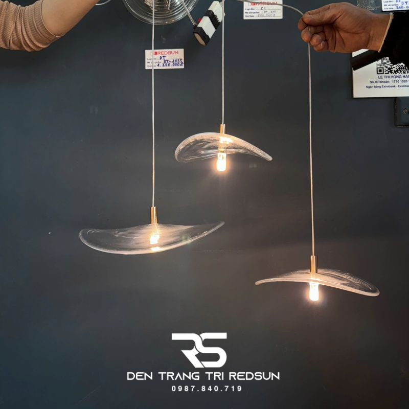 Đèn Thả Trần Hiện Đại Lắp Thông Tầng Cầu Thang, Phòng Khách, Khách Sạn, Quán Cà Phê Chất Liệu Thủy Tinh HTK081