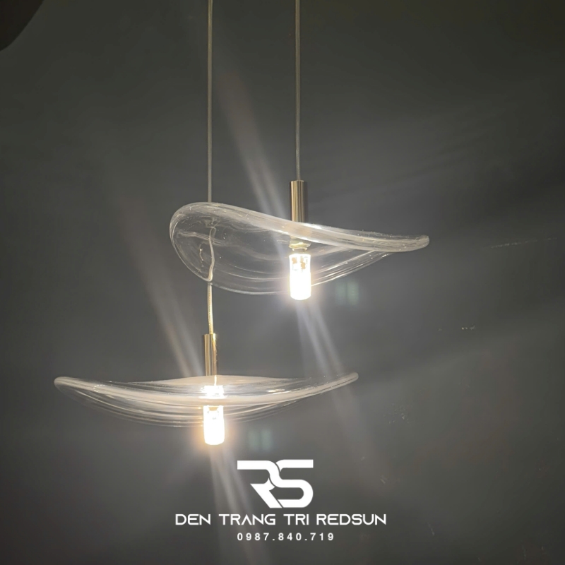 Đèn Thả Trần Hiện Đại Lắp Thông Tầng Cầu Thang, Phòng Khách, Khách Sạn, Quán Cà Phê Chất Liệu Thủy Tinh HTK081