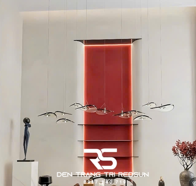 Đèn Thả Trần Hiện Đại Lắp Thông Tầng Cầu Thang, Phòng Khách, Khách Sạn, Quán Cà Phê Chất Liệu Thủy Tinh HTK081
