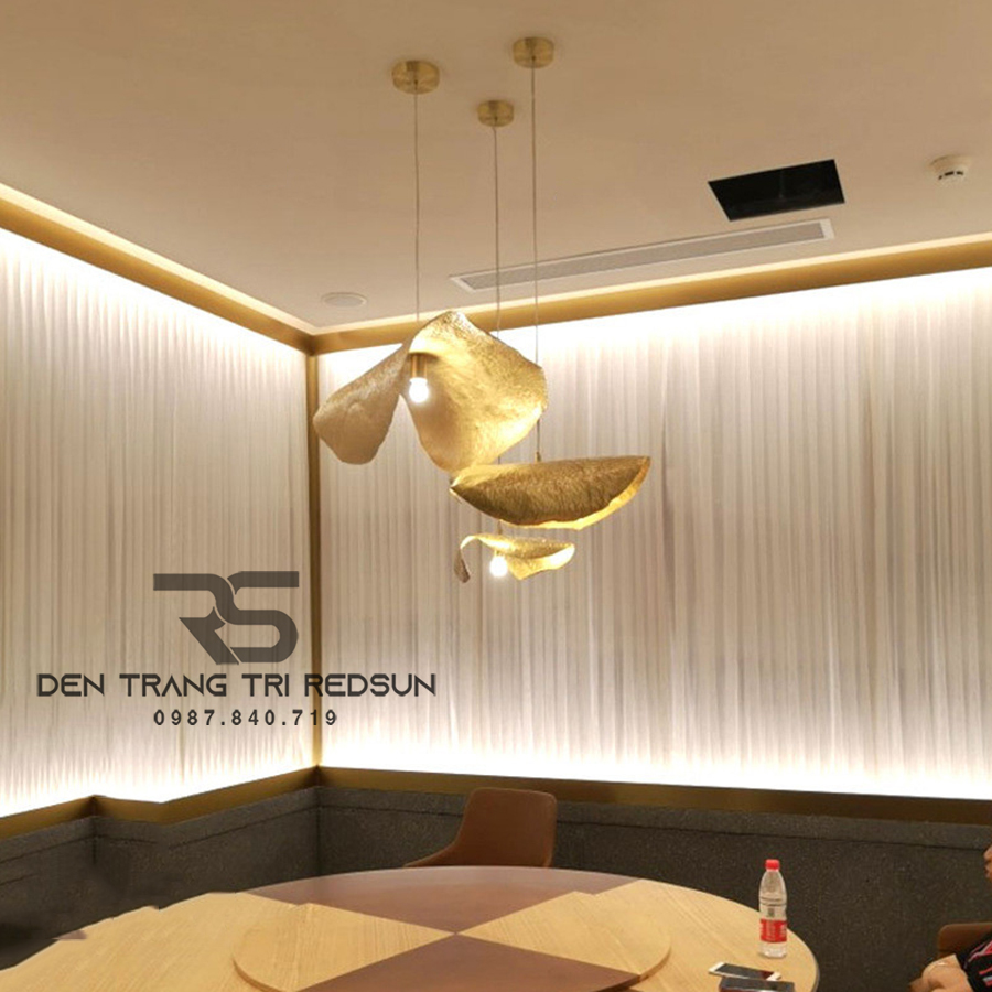 Đèn Thả Trần Hiện Đại Bắc Âu Lá Sen Đồng CDT-T037