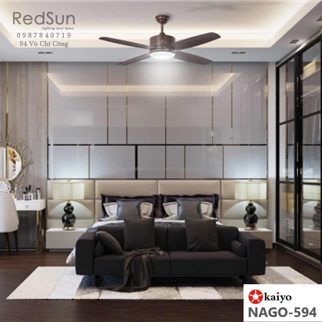 Quạt trần đèn KaiyoKukan NAGO-594