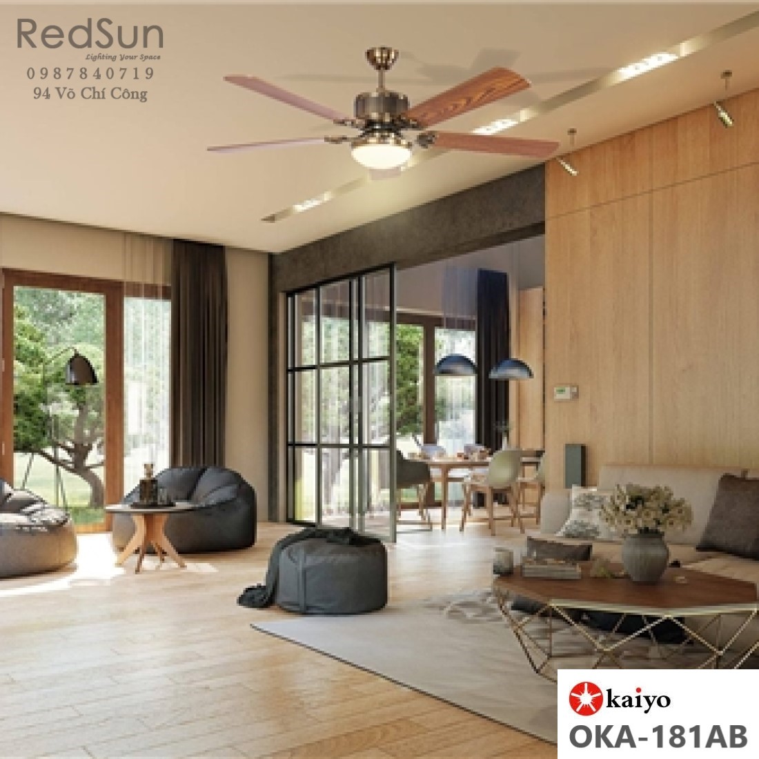 Quạt trần đèn KaiyoKukan OKA-181AB